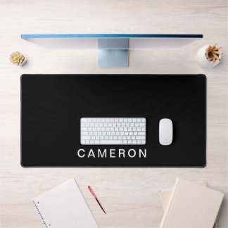 Persoonlijk zwart & monogram | Elegant ontwerp Bureaumat