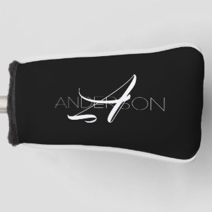 Persoonlijk zwart wit eenvoudig modern golfheadcover