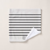 Persoonlijk zwart-wit gestreept bad handdoek (Wasdoekje)