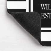 Persoonlijk zwart-wit gestreept monogram muismat (Hoek)