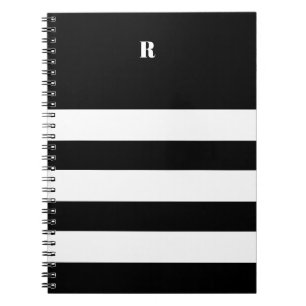 Persoonlijk zwart-wit gestreept notitieboek