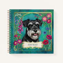 Persoonlijk zwart & zilver Schnauzer notitieboek