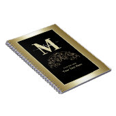 Persoonlijk Zwarte En Gouden Script Handtekening Notitieboek (Rechterzijde)