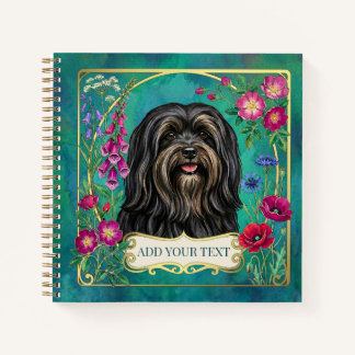 Persoonlijk Zwarte en Lichtbruine Lhasa Apso Vierk Notitieboek