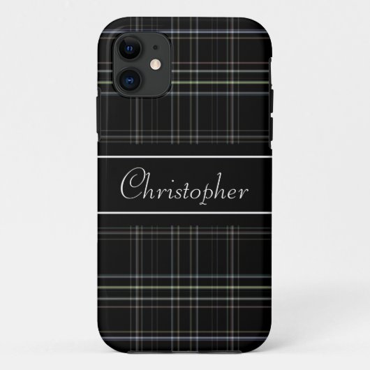 Persoonlijk Zwarte Plaid Case-Mate iPhone Case (Achterkant)