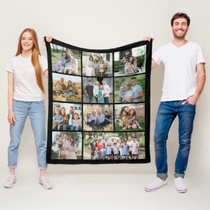 Persoonlijke 11 foto collage fleece deken
