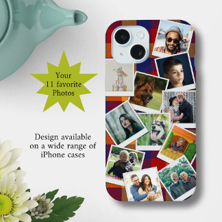 Persoonlijke 11 foto-collage slank iPhone 15 hoesje