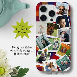 Persoonlijke 11 foto-collage slank iPhone 15 pro hoesje