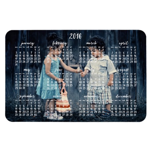 Persoonlijke 2016 magnetische kalender 4x6 magneet (Horizontaal)