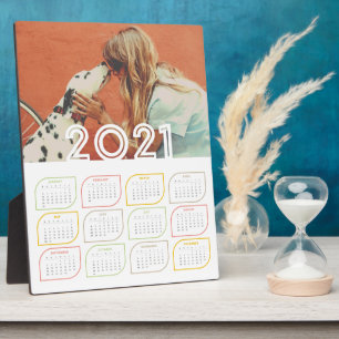 Persoonlijke 2021 Desktop Agenda Modern blad Fotoplaat