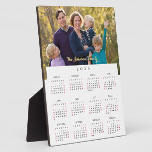 Persoonlijke 2026 gezelfoto jaarlijkse kalender fotoplaat