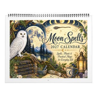 Persoonlijke 2027 Maan Spreuken Geïllustreerde Kal Kalender