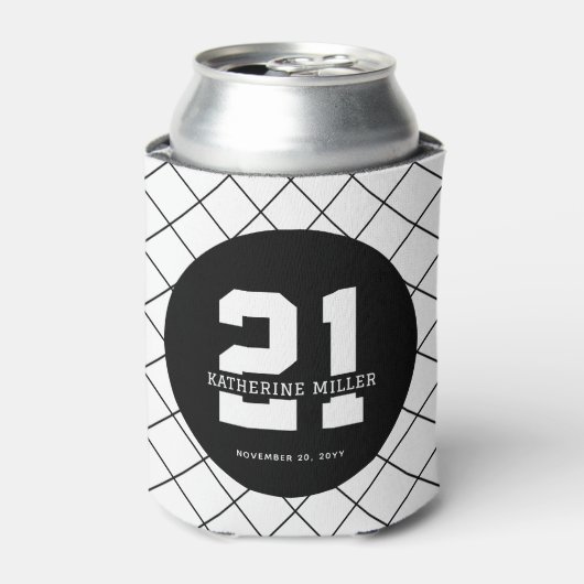 Persoonlijke 21e verjaardag modern en elegant blikjeskoeler (Blikje Voorkant)