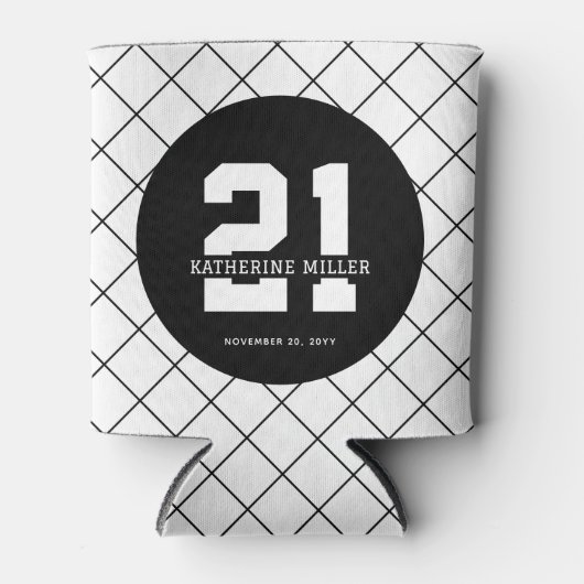 Persoonlijke 21e verjaardag modern en elegant   blikjeskoeler (Voorkant)