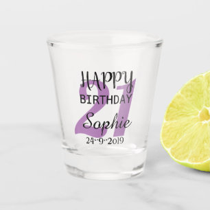 Persoonlijke 21e verjaardag shot glas