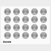 Persoonlijke 25e Jubileum Wedding Silver Ronde Sticker (Vel)