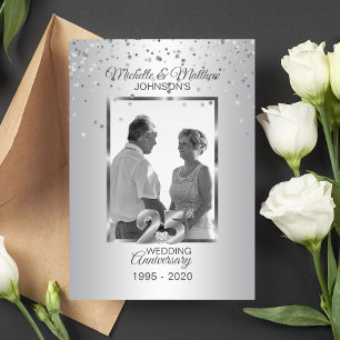 Persoonlijke 25e Silver Wedding Jubileum FOTO Kaart