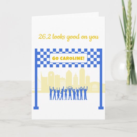 Persoonlijke 26.2 Boston Marathon Run Felicitaties Kaart (Voorkant)