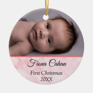 Persoonlijke 2 fotobaby's Mijn eerste Kerstmis 202 Keramisch Ornament
