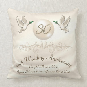 Persoonlijke 30th Wedding Jubileum Cadeaus Kussen