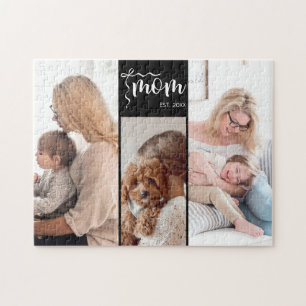 Persoonlijke 3-foto collage Zwarte Moeder Schattin Legpuzzel