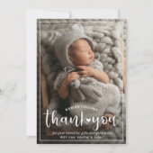 Persoonlijke 3 Foto Dank u geboorteaankondiging Feestdagenkaart (Voorkant)