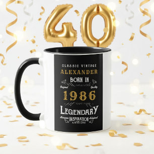 Persoonlijke 40e verjaardag Geboren 1986 Vintage Z Mok