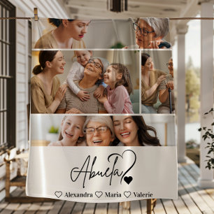 Persoonlijke 4 Foto Abuela Minimalistische Lijnkun Fleece Deken