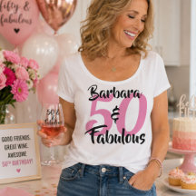 Persoonlijke 50 & Fabulous Witte Verjaardag T-shir