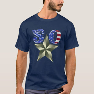 Persoonlijke 50 sterren Americana T-Shirt