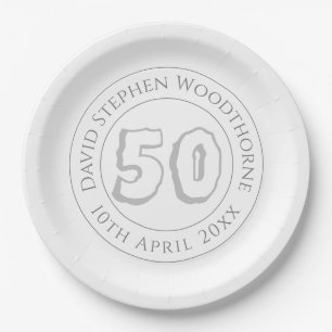 Persoonlijke 50ste verjaardagsviering papieren bordje