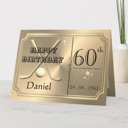 Persoonlijke 60e verjaardagskaart voor hem  kaart (Voorkant)