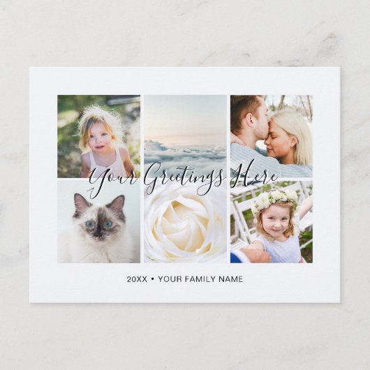Persoonlijke 6 foto's Universele Groeten Ansichtka Briefkaart (Voorkant)