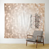 Persoonlijke 70e verjaardag achtergrond Roze Goud Wandkleed (In Situ (horizontaal))