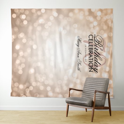 Persoonlijke 70e verjaardag achtergrond Roze Goud Wandkleed (In Situ (horizontaal))