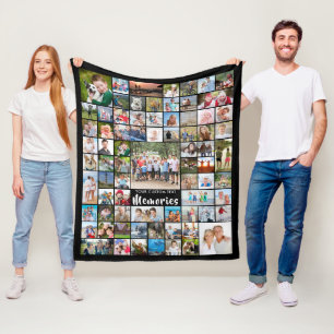 Persoonlijke 74 Foto Collage Editable Color Fleec Fleece Deken