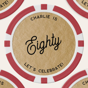 Persoonlijke 80 Tachtigste Verjaardag Goud Poker Chips
