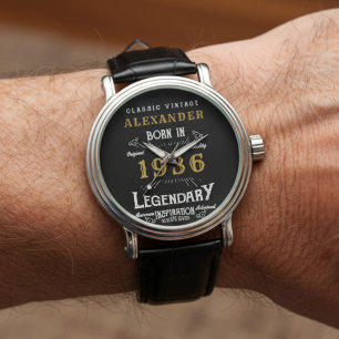 Persoonlijke 90e verjaardag Geboren 1936 Vintage Z Horloge