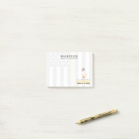 Persoonlijke 911-dispatch-eend met headset post-it® notes (Op bureau)