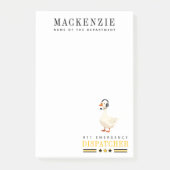 Persoonlijke 911-dispatch-eend met headset post-it® notes (Voorkant)