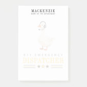 Persoonlijke 911-dispatch-eend met hoofdtelefoon post-it® notes (Voorkant)