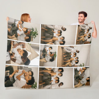 Persoonlijke 9 foto collage fleece deken