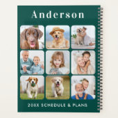 Persoonlijke 9 Foto Collage Trendy Emerald Green Planner (Achterkant)