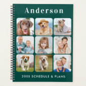 Persoonlijke 9 Foto Collage Trendy Emerald Green Planner (Voorkant)