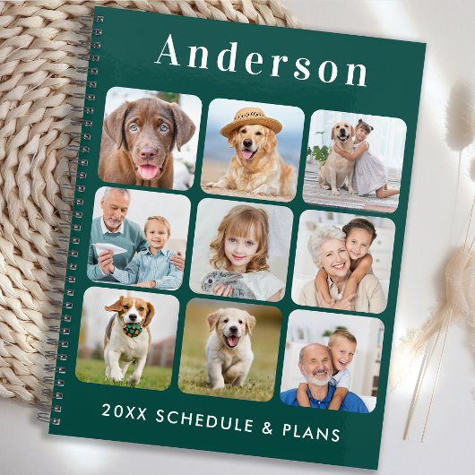 Persoonlijke 9 Foto Collage Trendy Emerald Green Planner