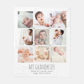 Persoonlijke 9-foto grootouderdeken fleece deken (Voorkant)