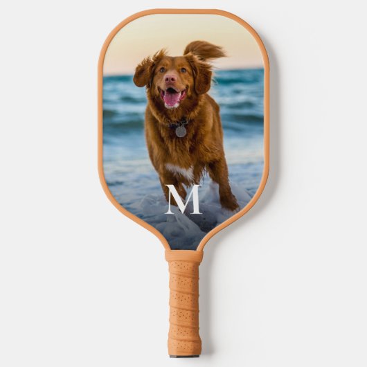 Persoonlijke aangepaste foto monogram pickleball paddle (Voorkant)