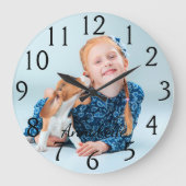 Persoonlijke aangepaste foto & naam grote klok (Voorkant)