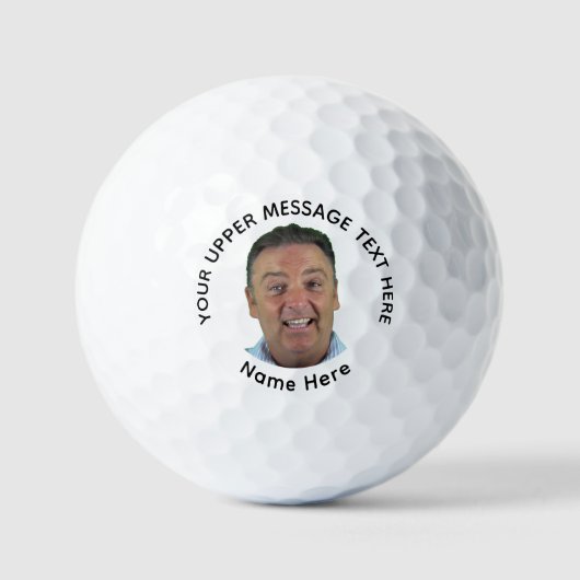Persoonlijke Aangepaste Foto Tekst Grappige Golfba Golfballen (Voorkant)