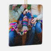 Persoonlijke aangepaste fotofeestdag kerstmis keramisch ornament (Rechts)